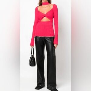 3.1 Phillip Lim cut-out knitted top in hot pink size small